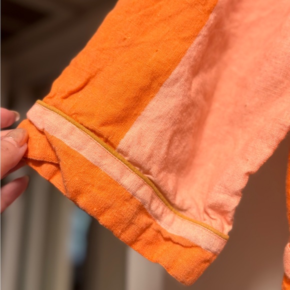 Block Shop Textiles Dot Dash Robe in Apricot 100% Linen size S/M - Picture 9 of 10